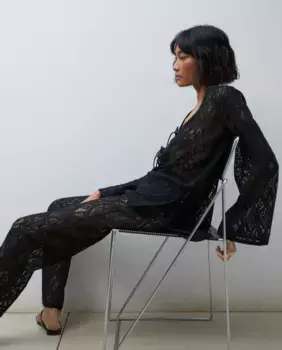 Женские кружевные брюки Tintoretto, черный