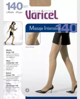 Женские кружевные чулки Varicel плотностью 140 ден, цвет Natural