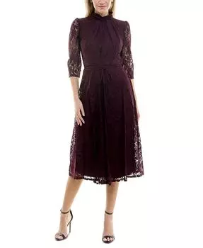 Женские кружевные модели Расклешенное платье Maison Tara, фиолетовый