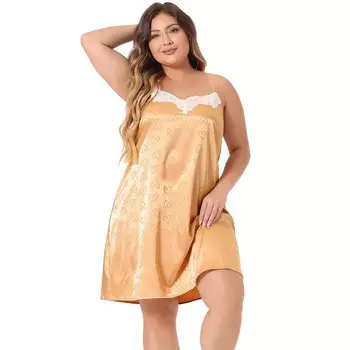 Женские кружевные пижамы-комбинации больших размеров Agnes Orinda, оранжевый