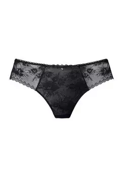 Женские кружевные трусы с цветочным принтом Perfect Basics LASCANA, черный