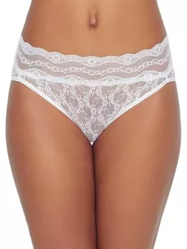 Женские кружевные трусы с высоким вырезом b.tempt'd by Wacoal Kiss, белый