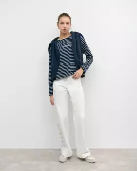 Женские кюлоты с вышитыми солнцами Brownie, белый