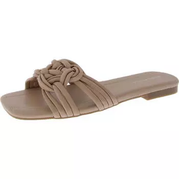 Женские квадратные босоножки с открытым носком Slip On Slide Marc Fisher, цвет light natural
