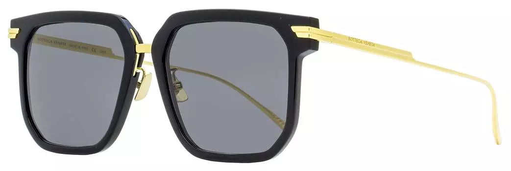 Женские квадратные солнцезащитные очки Bottega Veneta BV1083SA 001 черные/золотые 57 мм
