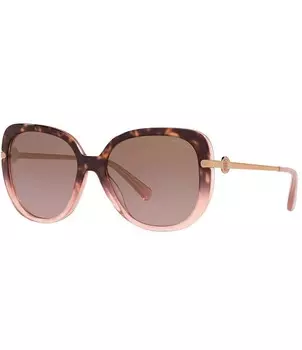 Женские квадратные солнцезащитные очки COACH HC8320 Bonnie Cash 55 мм, розовый