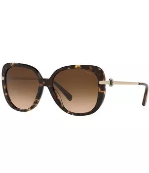 Женские квадратные солнцезащитные очки COACH HC8320 Bonnie Cash 55 мм, коричневый