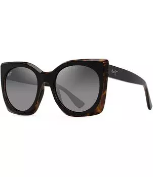 Женские квадратные солнцезащитные очки Maui Jim Pakalana 52,5 мм, черный