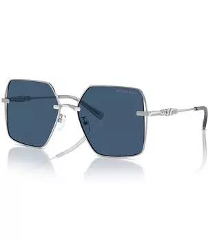 Женские квадратные солнцезащитные очки Michael Kors MK1157 58 мм, серебро