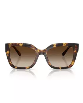 Женские квадратные солнцезащитные очки с инъекционными коричневыми градиентными линзами Vogue, коричневый