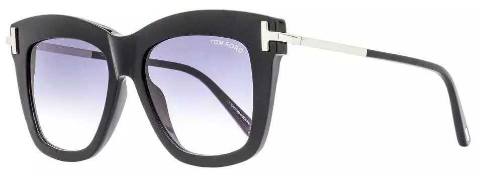 Женские квадратные солнцезащитные очки Tom Ford TF822 Dasha 01B черные/палладиевые 52 мм
