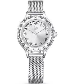 Женские кварцевые аналоговые часы Swarovski Octea Nova с сетчатым браслетом из нержавеющей стали, серебро