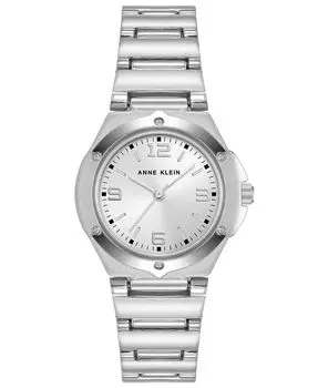 Женские кварцевые часы-браслет из серебристого сплава, 29 мм Anne Klein, серебро