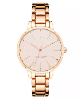 Женские кварцевые часы-браслет из сплава розового золота, 36 мм Nine West, розовый
