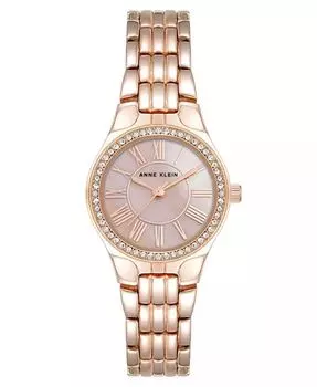 Женские кварцевые часы-браслет из сплава розового золота, 26 мм Anne Klein, золото
