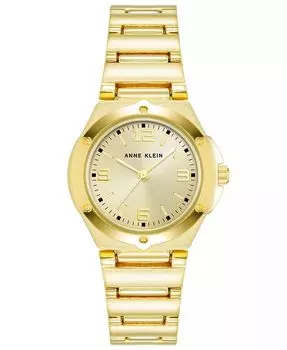 Женские кварцевые часы-браслет из золотистого сплава, 29 мм Anne Klein, мультиколор