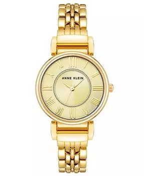 Женские кварцевые часы-браслет из золотистого сплава, 30 мм Anne Klein, золото