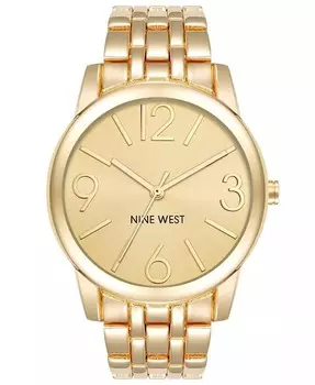 Женские кварцевые часы-браслет из золотистого сплава, 39 мм Nine West, желтый