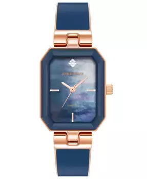 Женские кварцевые часы-браслет с эмалью и сплавом, 24 мм x 37,5 мм Anne Klein, мультиколор