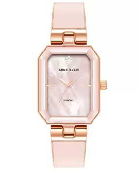 Женские кварцевые часы-браслет с эмалью и сплавом, 24 мм x 37,5 мм Anne Klein, мультиколор