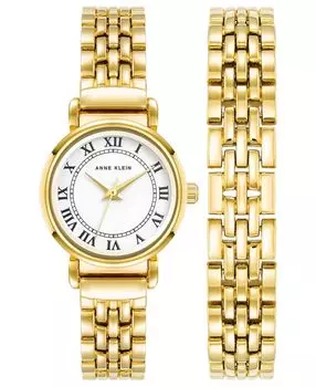 Женские кварцевые часы из сплава розового золота, комплект 24 мм Anne Klein, золотой