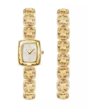 Женские кварцевые часы из золотистого сплава, 18 мм, подарочный набор Jessica Carlyle, мультиколор