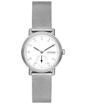 Женские кварцевые часы Kuppel Lille с тремя стрелками, серебристая нержавеющая сталь, 32 мм Skagen, серебро