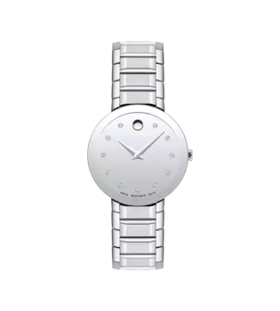 Женские кварцевые часы Movado Sapphire 28 мм 0607547, серебряный