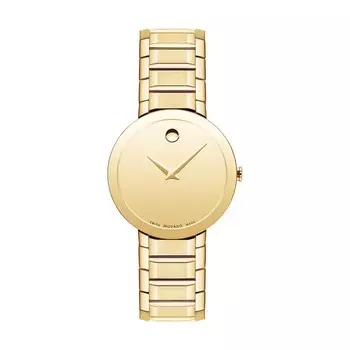 Женские кварцевые часы Movado Sapphire 28 мм 0607549, золотой