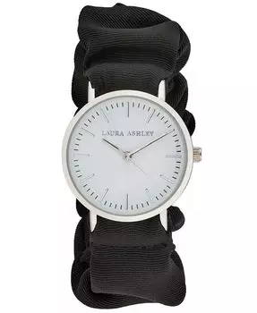 Женские кварцевые часы с черным тканевым резинкой на ремешке, 35 мм Laura Ashley, черный
