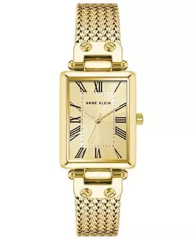 Женские кварцевые часы с золотистым ремешком из нержавеющей стали с тремя стрелками, 21,5 мм Anne Klein