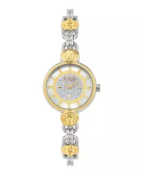 Женские кварцевые двухцветные часы Les Docks Petite с 2 стрелками, двухцветная нержавеющая сталь, 30 мм Versus Versace