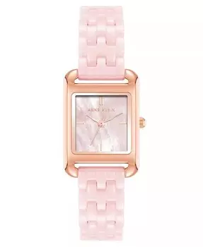 Женские кварцевые розовые керамические часы, 23 мм Anne Klein, розовый