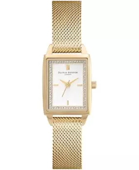 Женские кварцевые золотистые часы из нержавеющей стали с сеткой, 25,5 x 20,5 мм Olivia Burton, золотой