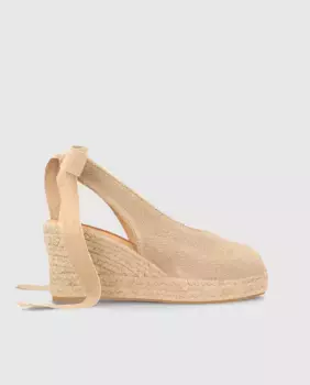Женские льняные эспадрильи с открытым носком Lodi, бежевый