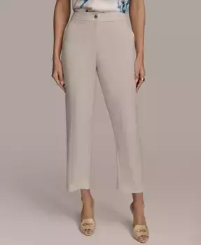 Женские льняные брюки-чиносы Donna Karan New York, коричневый/бежевый