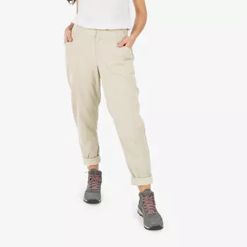 Женские льняные брюки для походов NH500 - бежевые Quechua