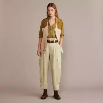 Женские льняные брюки-карго Verhunt, бежевый