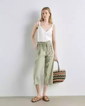 Женские льняные брюки-кюлоты Easy Wear, цвет Kaki