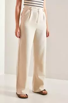 Женские льняные брюки палаццо Bianco Lucci, серый