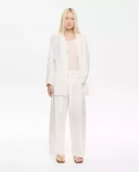 Женские льняные брюки прямого кроя с высокой талией Bimba y Lola, цвет Crudo