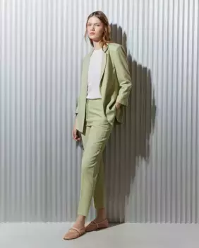 Женские льняные брюки с французским карманом Easy Wear, цвет Verde Salvia