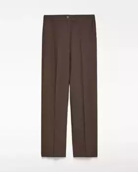 Женские льняные брюки шоколадного цвета Adolfo Dominguez, темно-коричневый
