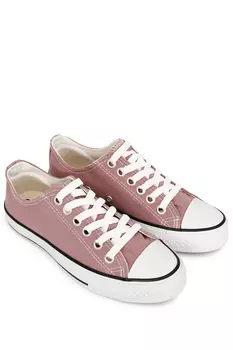 Женские льняные ежедневные спортивные кроссовки на плоской подошве со шнуровкой Dusty Rose 35222 GNDER(R), розовый