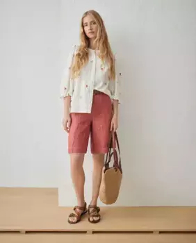 Женские льняные шорты-бермуды Lloyd's, красный