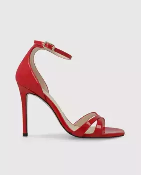 Женские лакированные босоножки на каблуке с пряжкой Lodi, красный