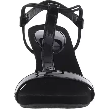 Женские лакированные босоножки на танкетке с ремешком на щиколотке Style & Co., черный