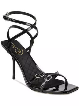 Женские лакированные босоножки Trevin Slingback со стразами Sam Edelman, черный