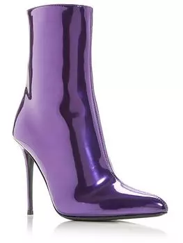 Женские лакированные ботильоны-стилеты из кожи Giuseppe Zanotti, фиолетовый