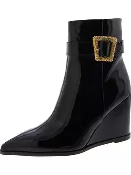 Женские лакированные ботинки Weslie 2 на танкетке с острым носком Sam Edelman, черный